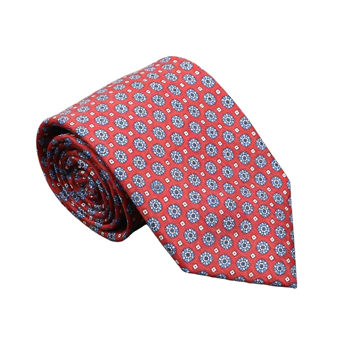 Red with Blue Medallion Necktie