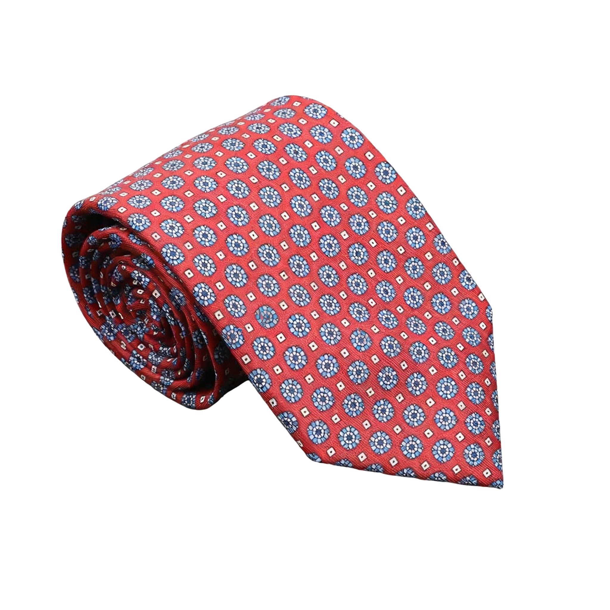Red Blue Geometric Necktie