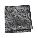 Gray Black Paisley Pocket Square