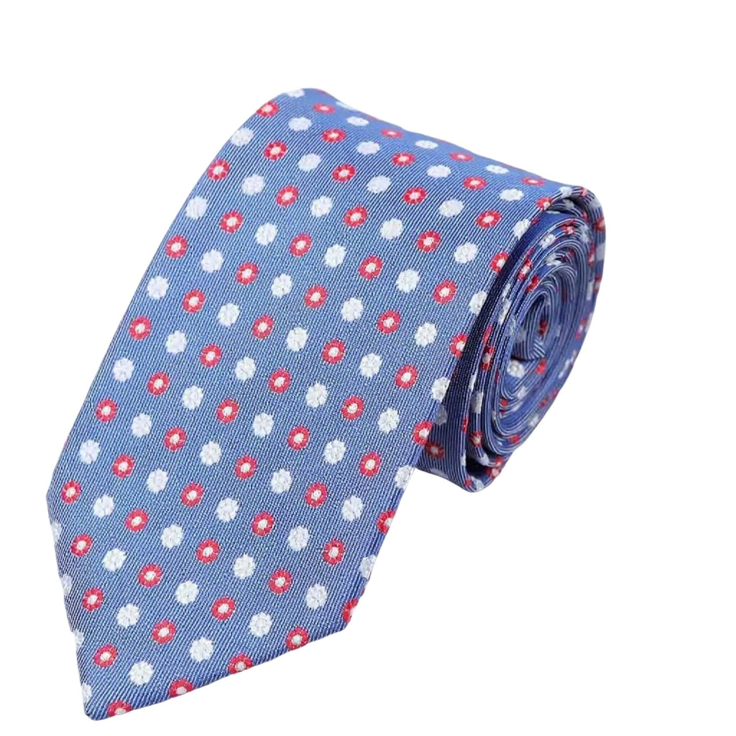 Navy Blue with Red-White Paisley Necktie