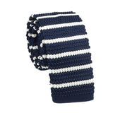 Navy Blue White Striped Necktie