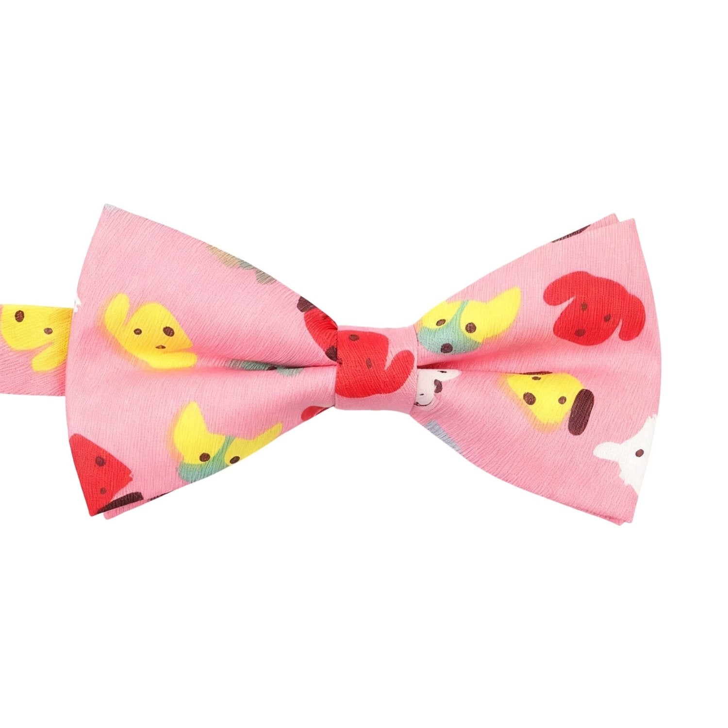 Pink With Colorful Cartoon Dog Bowtie