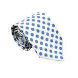 Light Gray Blue Floral Necktie