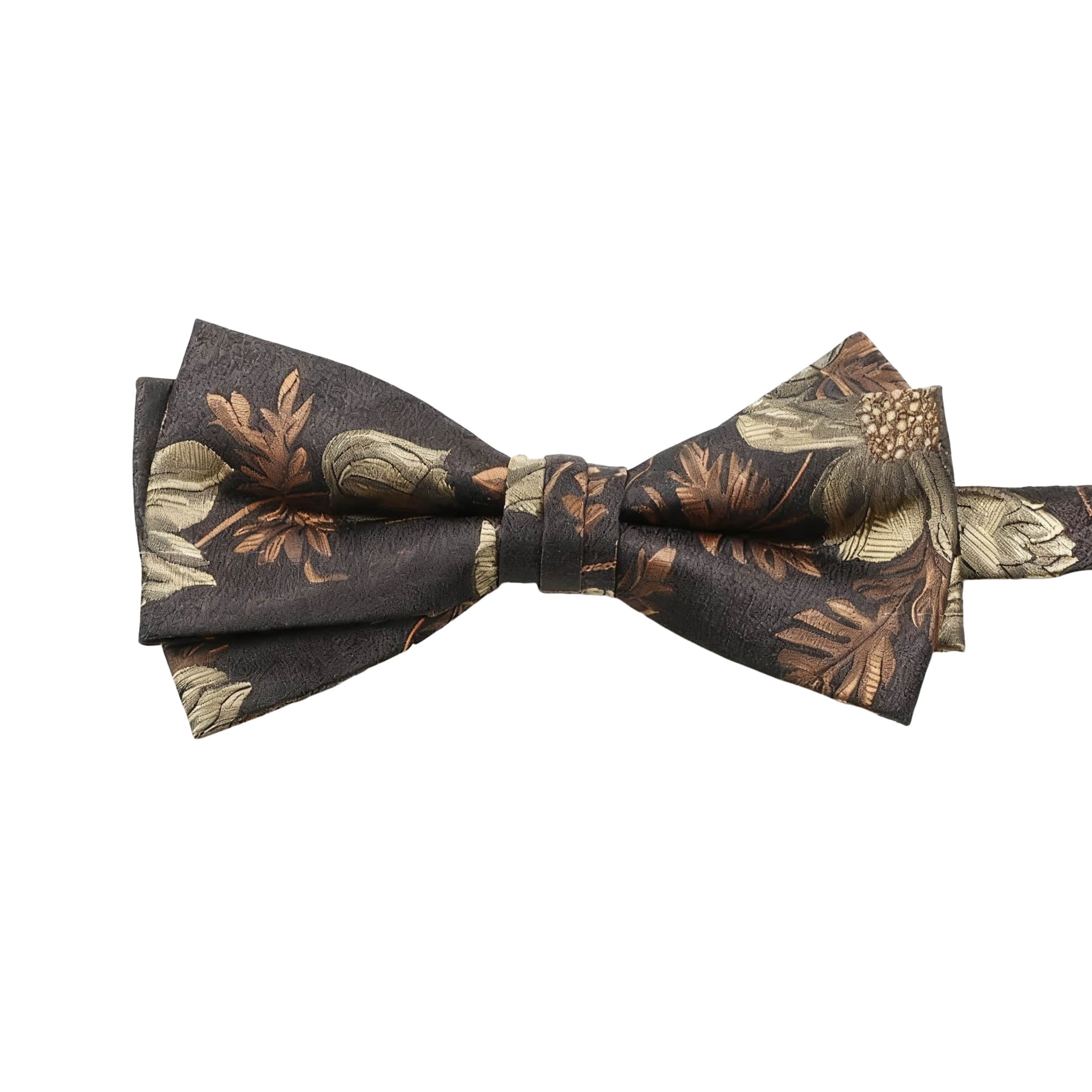Brown Gold Floral Bowtie
