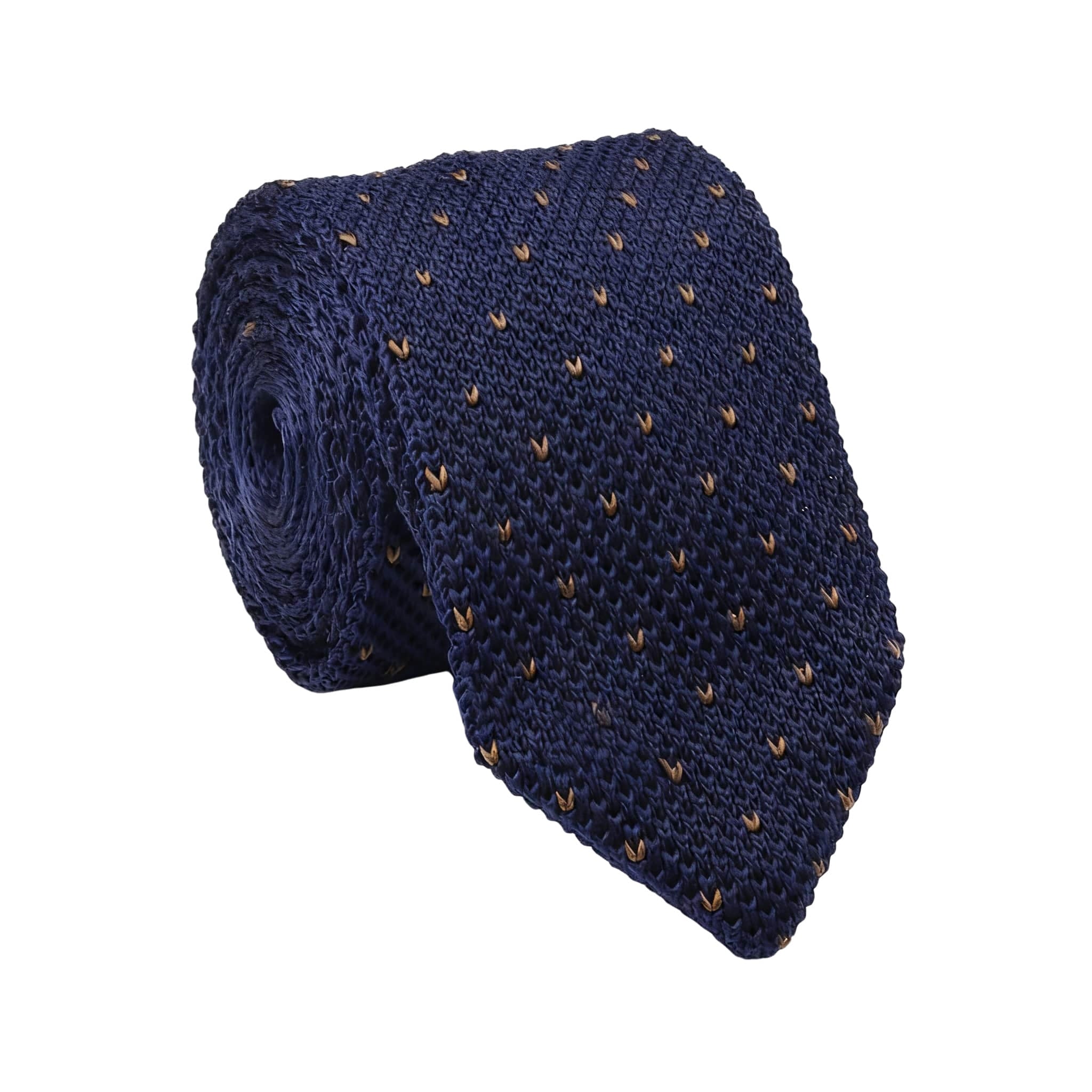 Navy Blue Gold Dotted Necktie