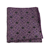 Black Purple Paisley Pocket Square