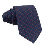Navy Blue Red Dotted Necktie