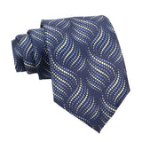 Navy Blue Yellow Polka Dot Necktie