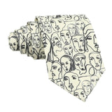 Beige Black Faces Necktie