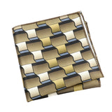 Brown Yellow Geometric Pocket Square