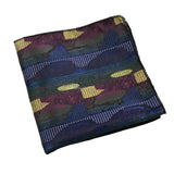 Navy Blue Yellow Geometric Pocket Square