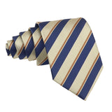 Beige Blue Striped Necktie
