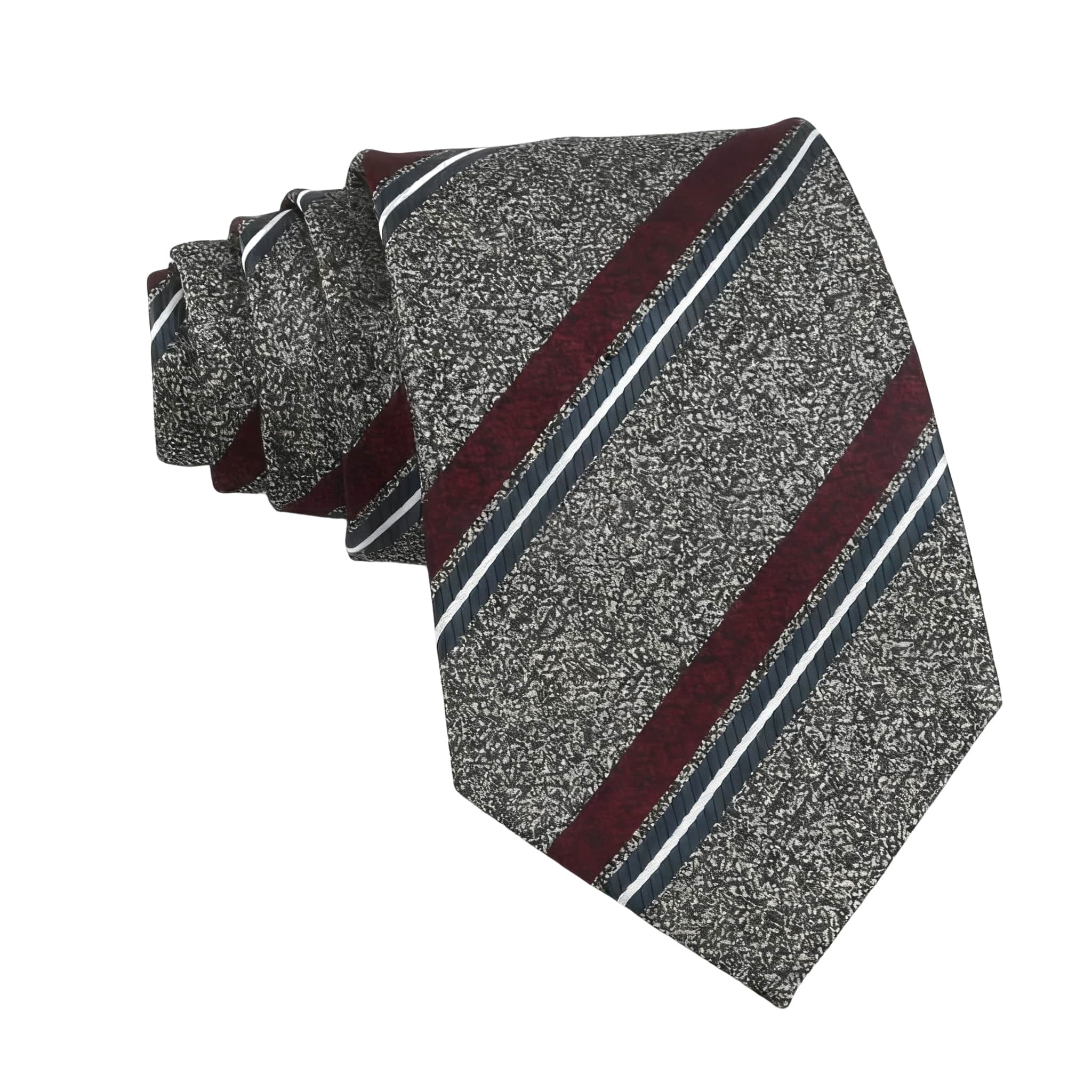 Gray Red Striped Necktie