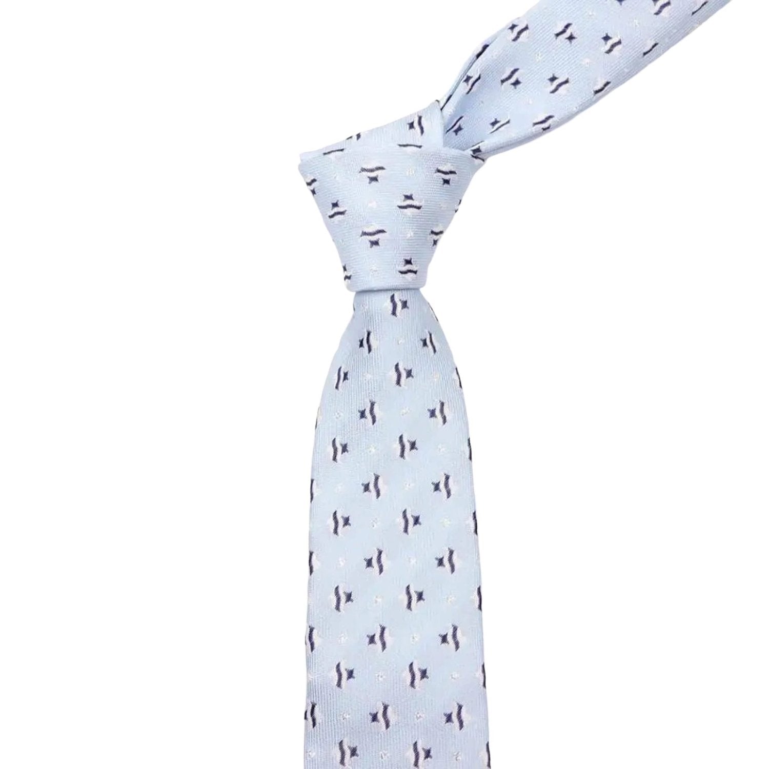 Light Blue with Dark Blue Fish Necktie