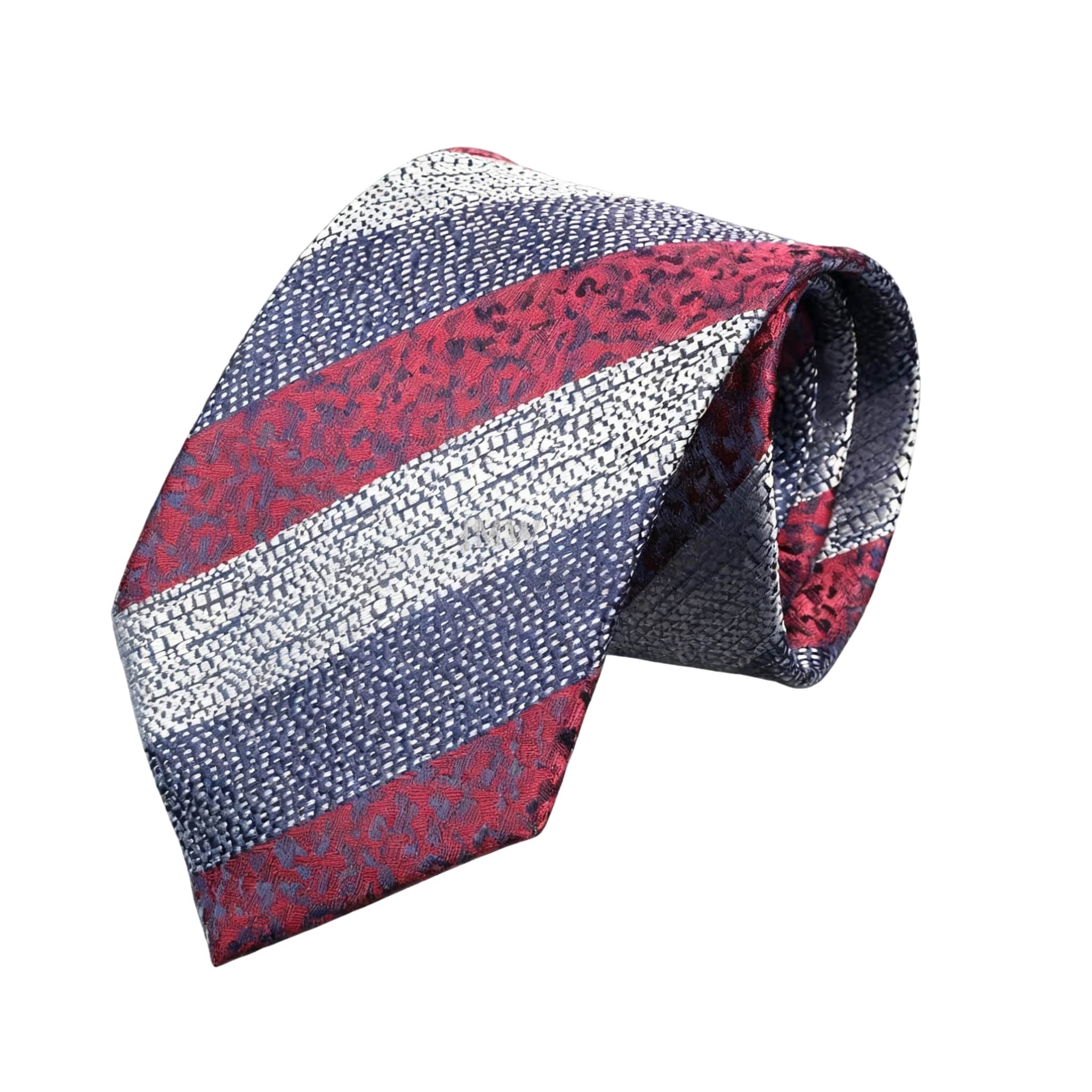 Navy Blue Red Striped Necktie