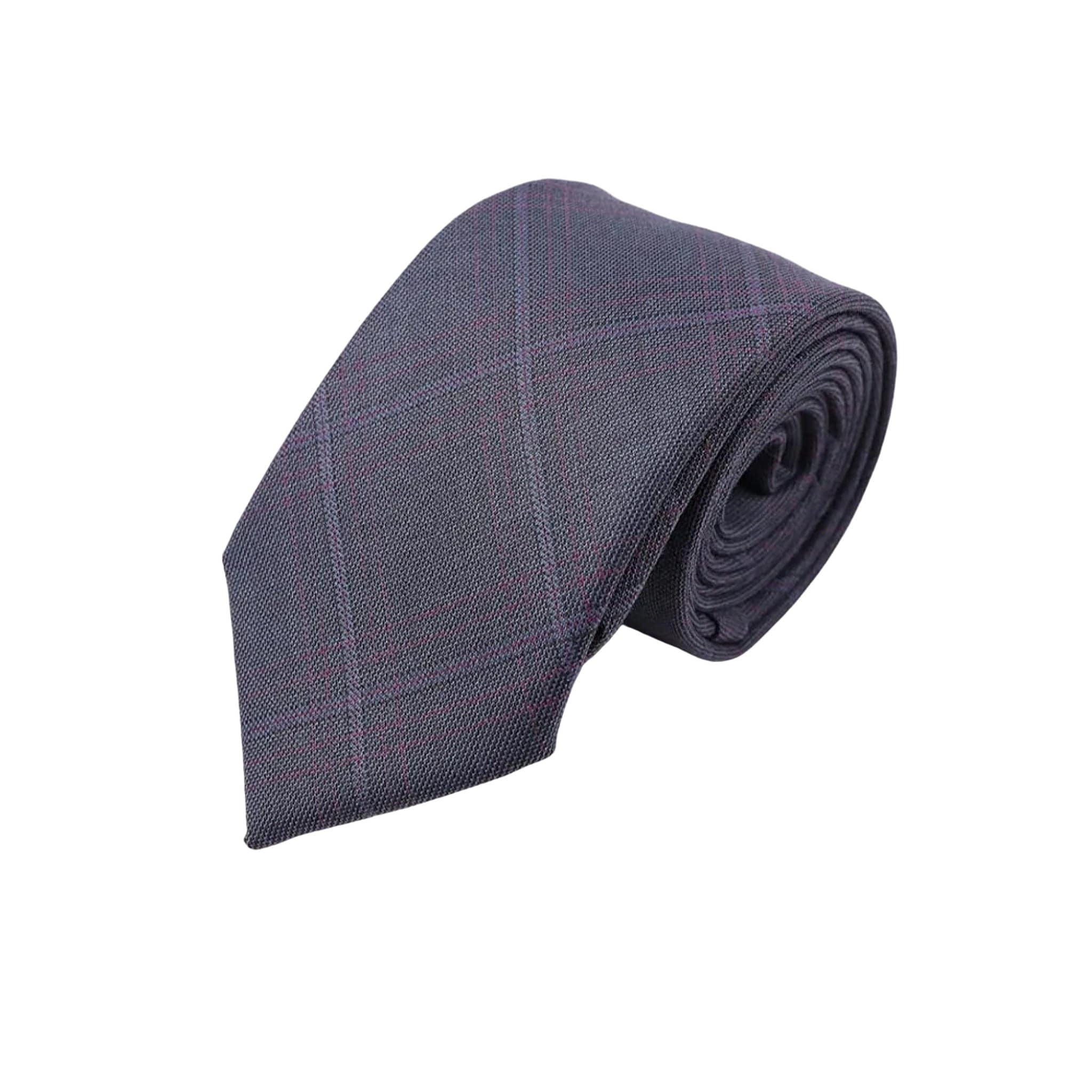 Dark Gray Check Tie