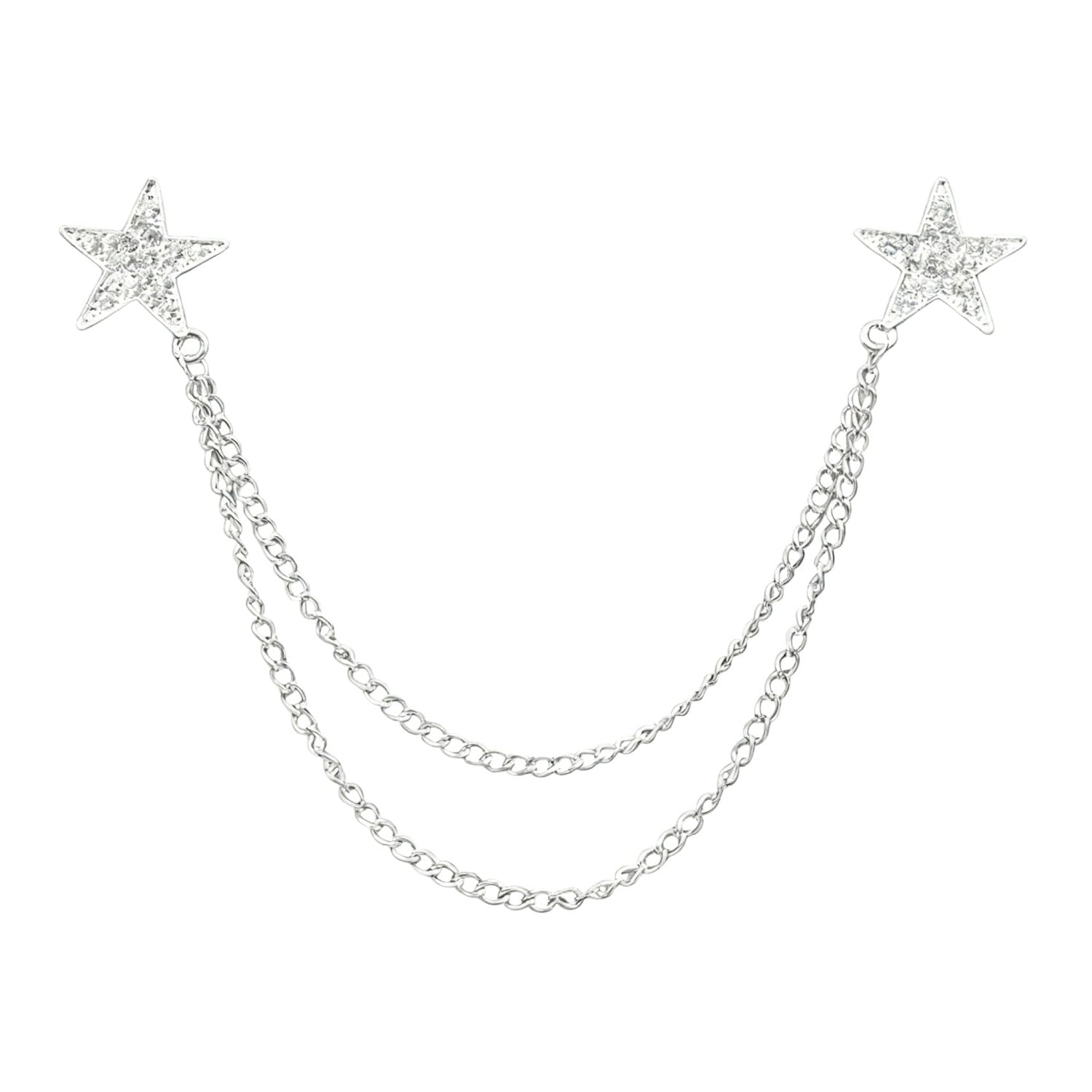 Silver White Star Lapel Pin