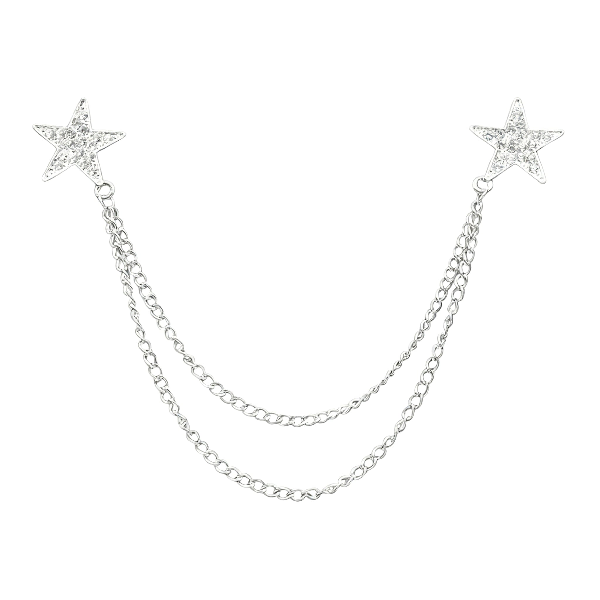 Silver White Star Lapel Pin