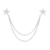 Silver White Star Lapel Pin