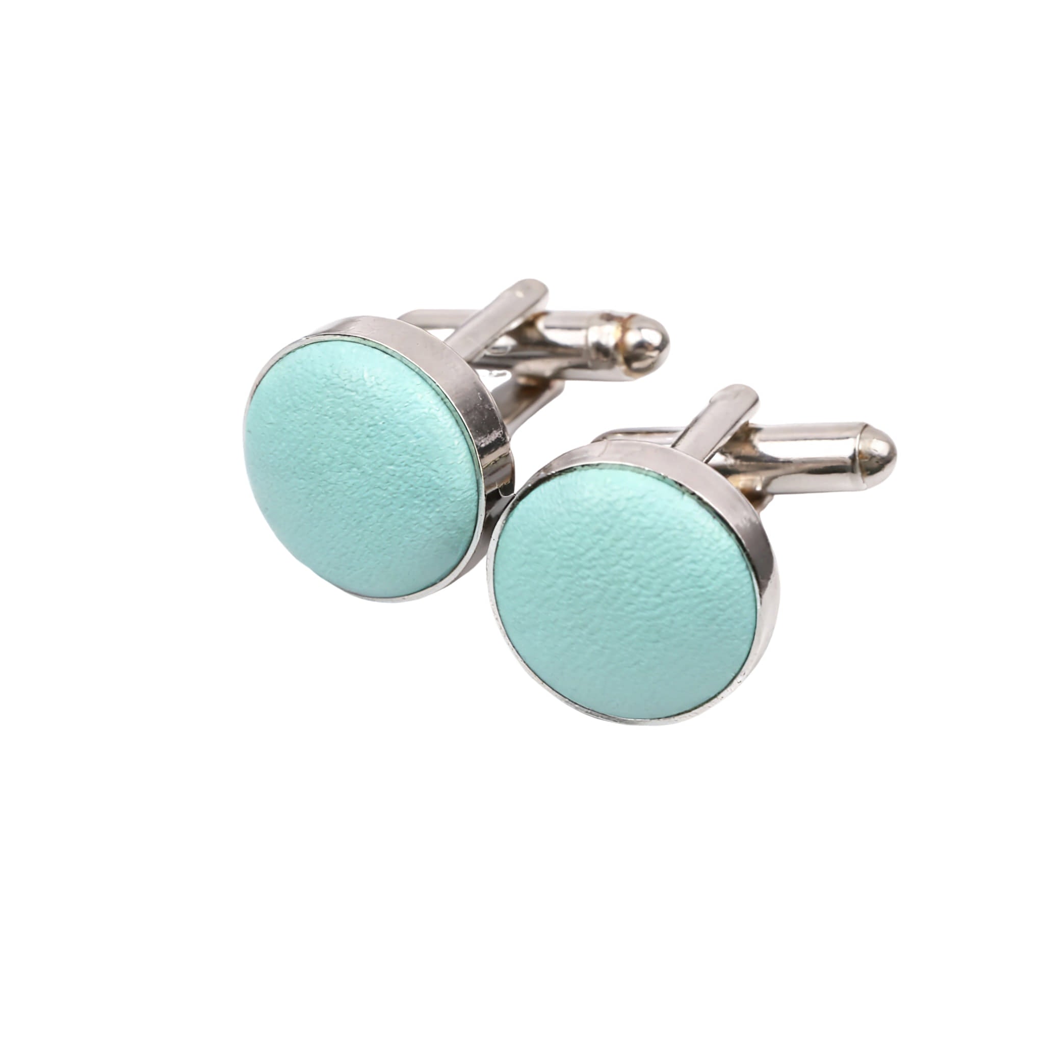 Aqua Silver Plain Cufflink