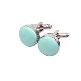 Aqua Silver Plain Cufflink
