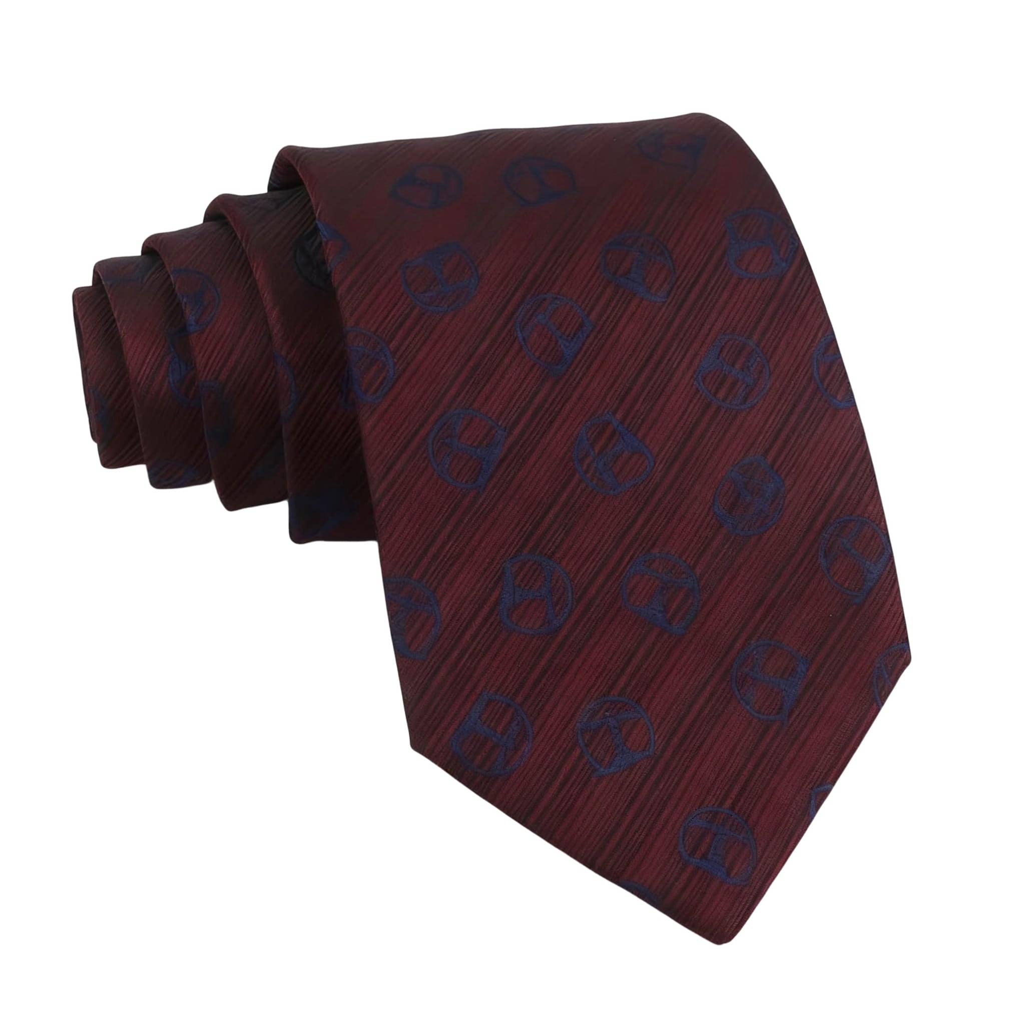 Burgundy Blue Logo Necktie
