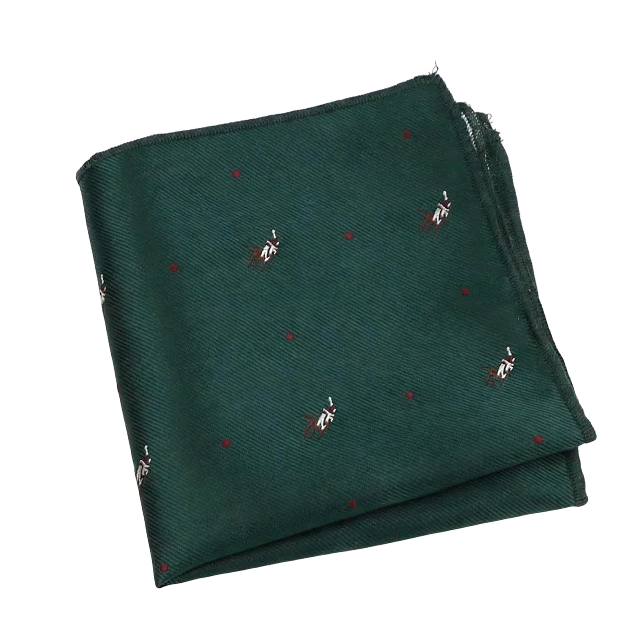 Green Red Figure Pocket Square