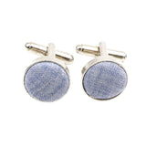 Silver Blue Solid Cufflink