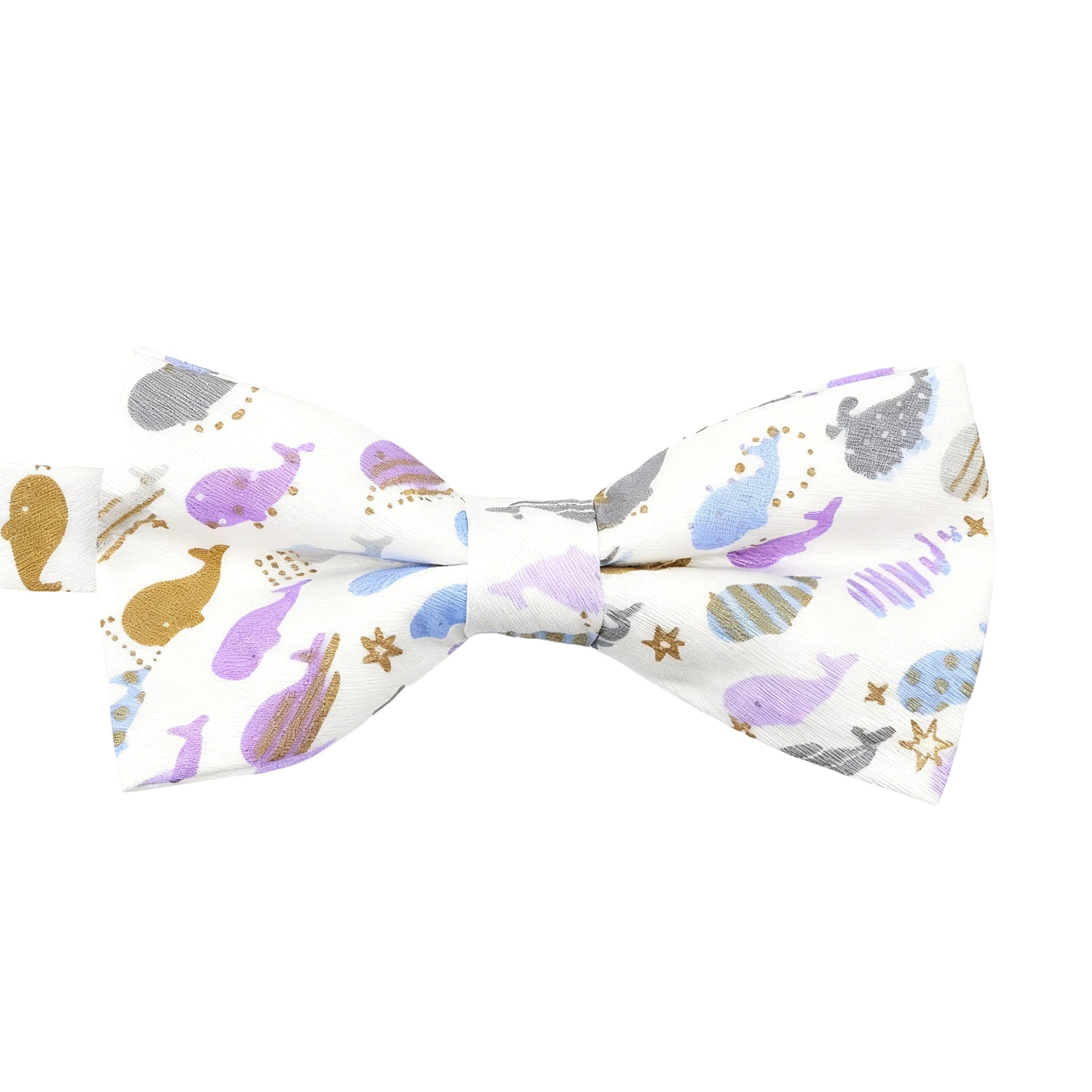 White Blue Elephant Bowtie