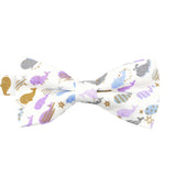 White Blue Elephant Bowtie
