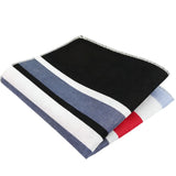 Black Red Striped Pocket Square