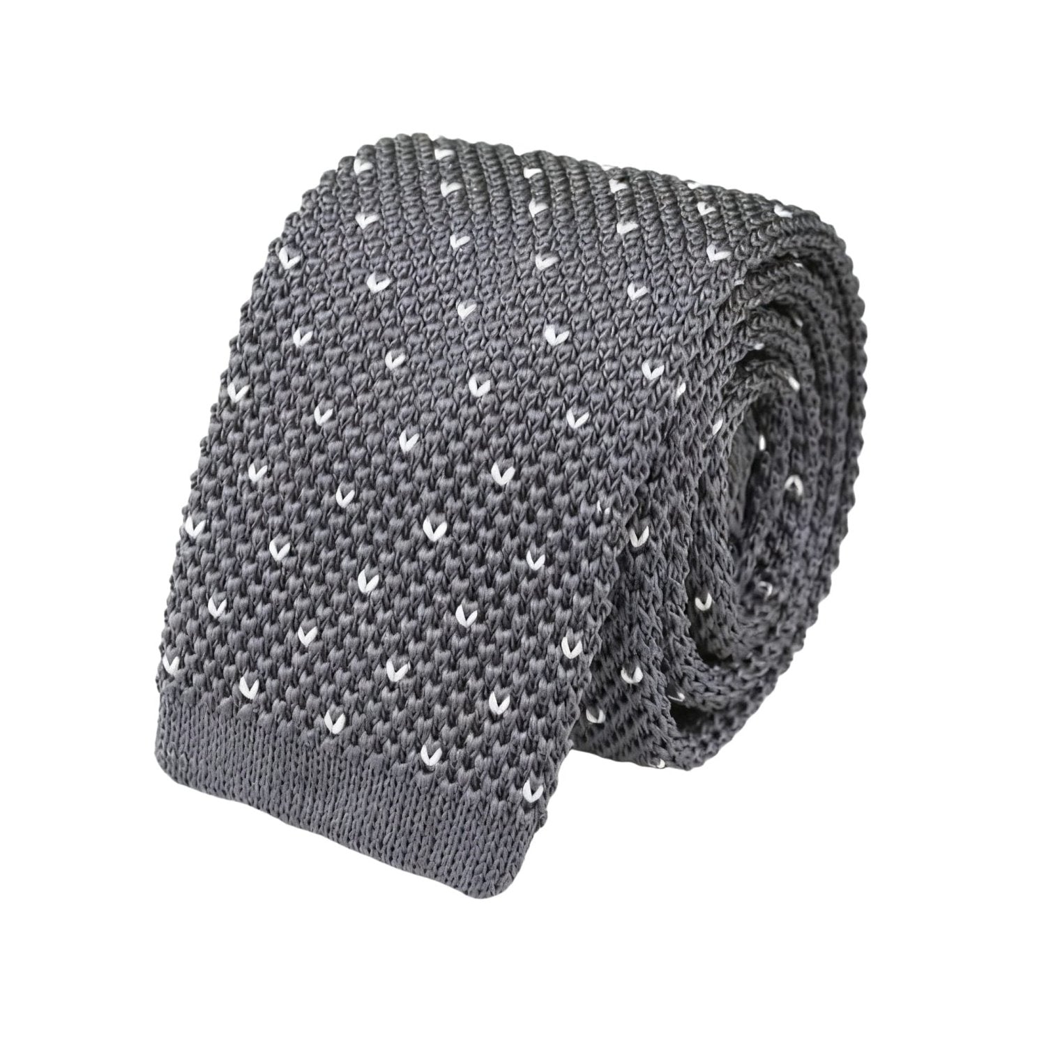Gray With White Dot Necktie