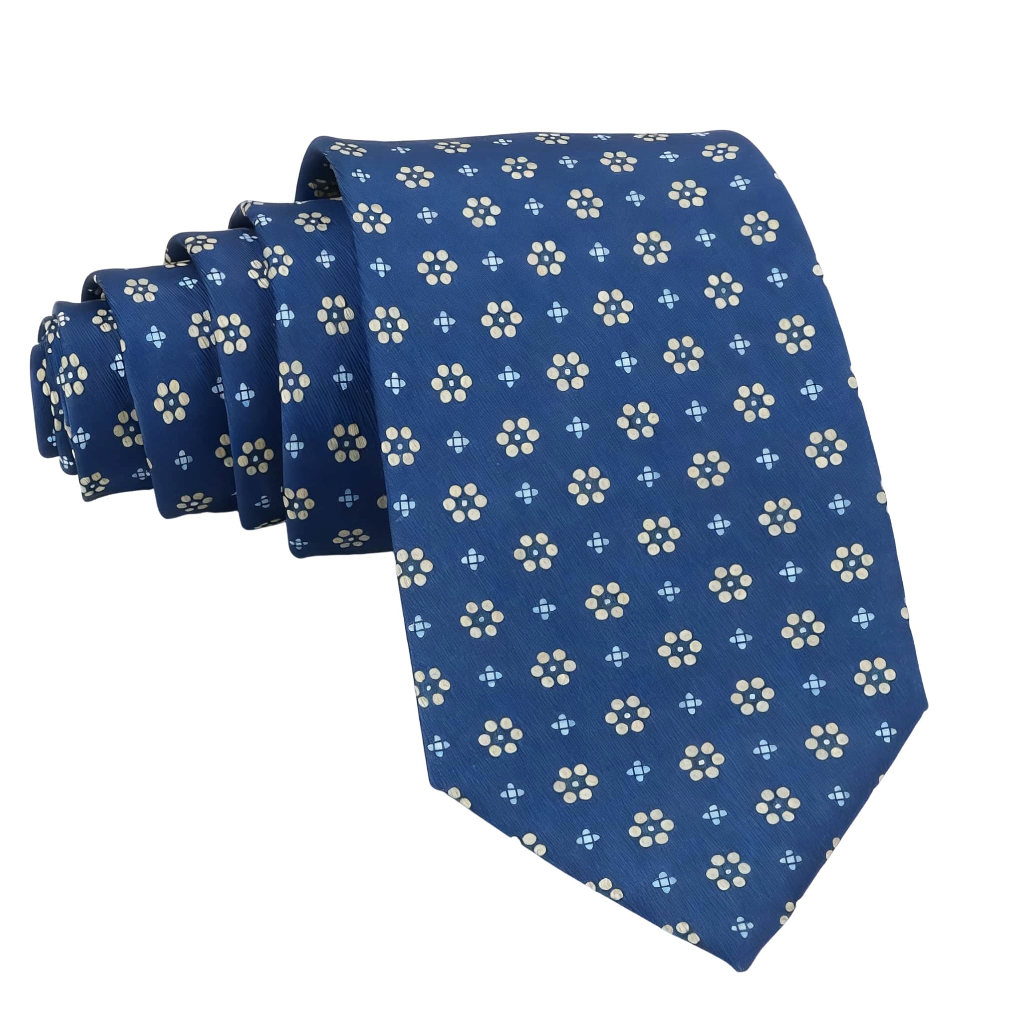 Blue Yellow Floral Necktie
