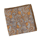 Brown Gray Paisley Pocket Square