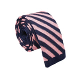 Navy Blue Pink Striped Necktie