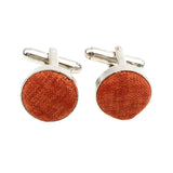 Silver Brown Solid Cufflink