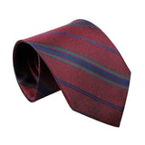 Burgundy Blue Striped Necktie