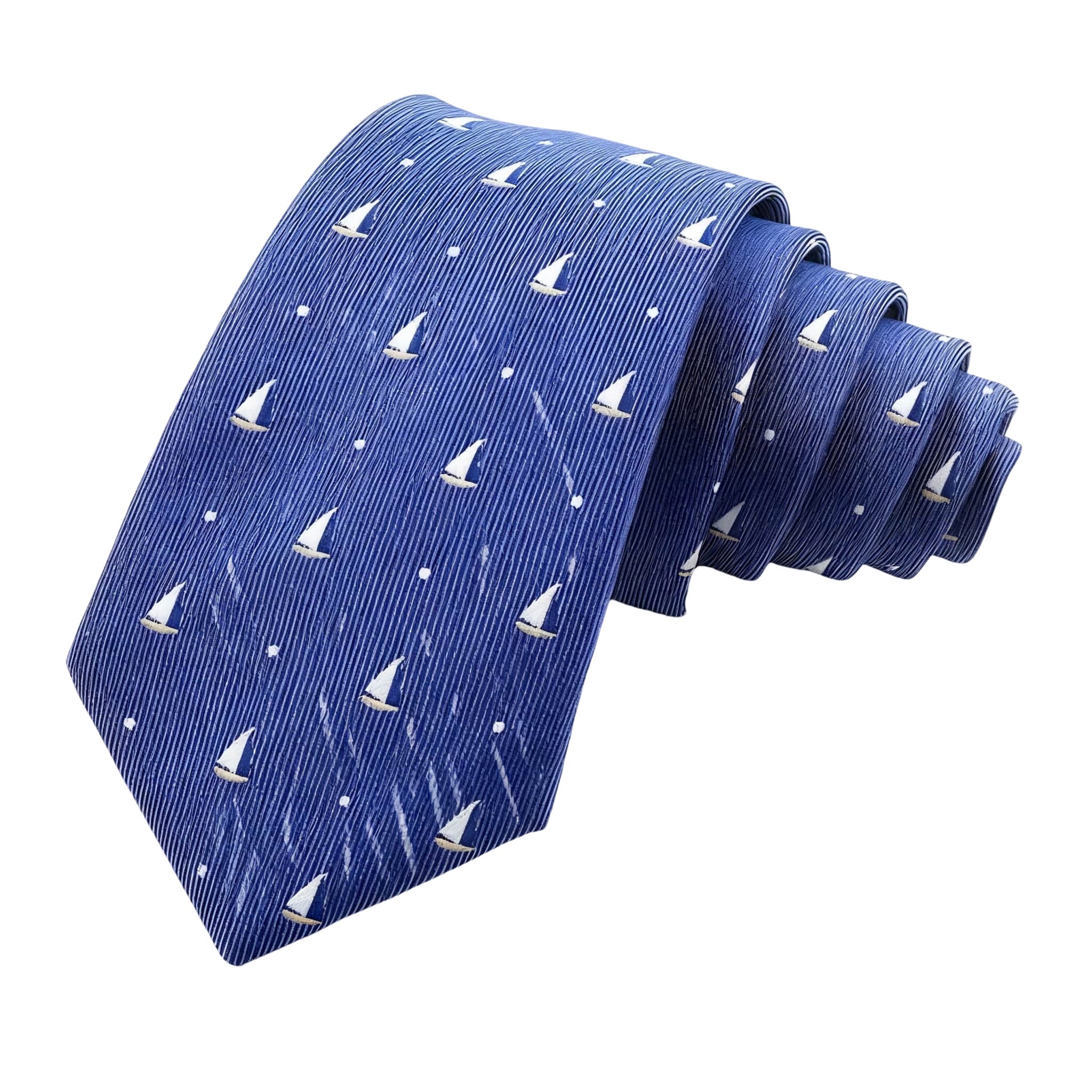 Blue White Sailboat Necktie