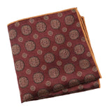 Burgundy Gold Floral Pocket Square