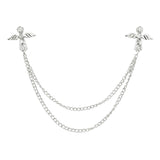 Silver White Cross Lapel Pin