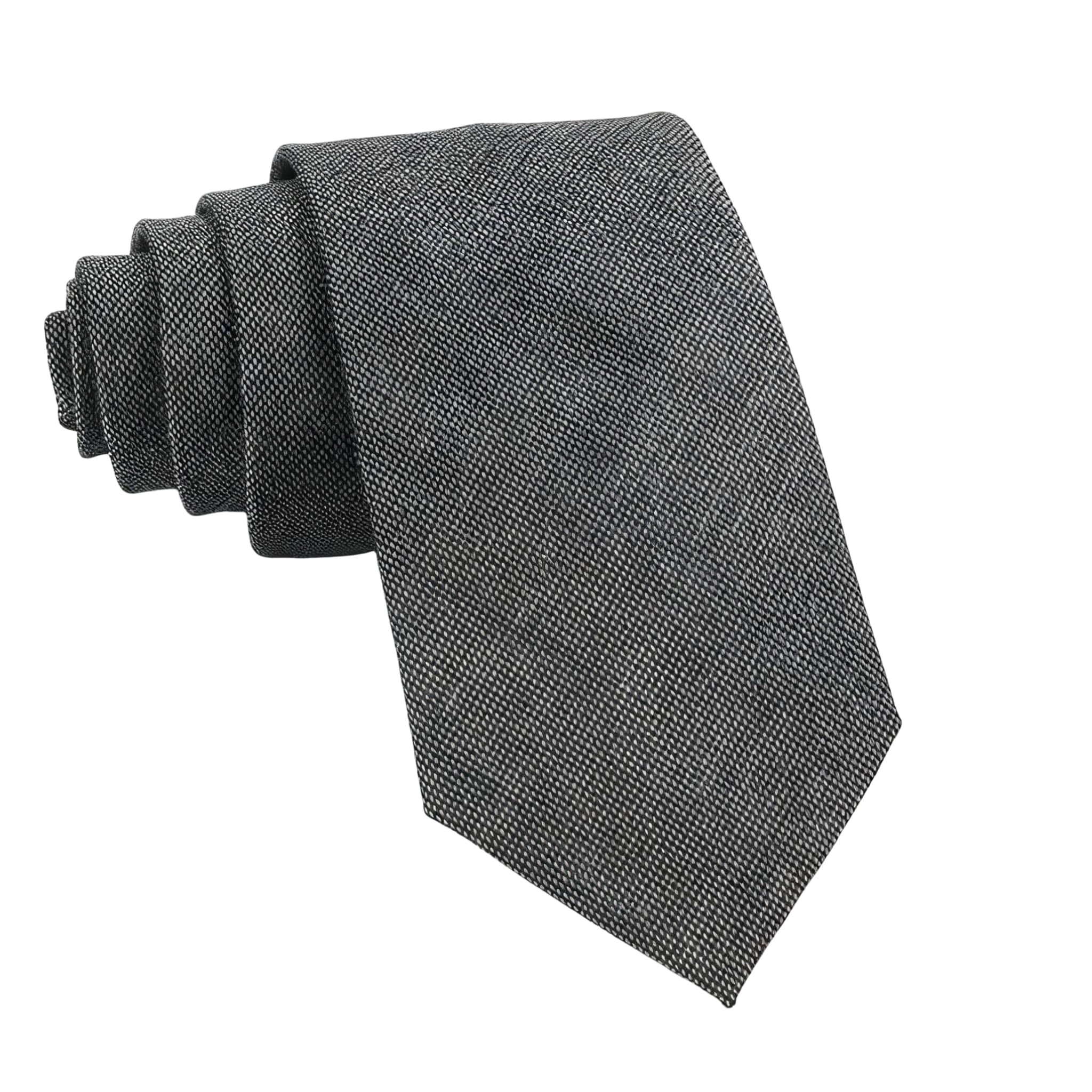 Black White Dotted Necktie