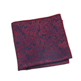 Navy Blue Red Paisley Pocket Square
