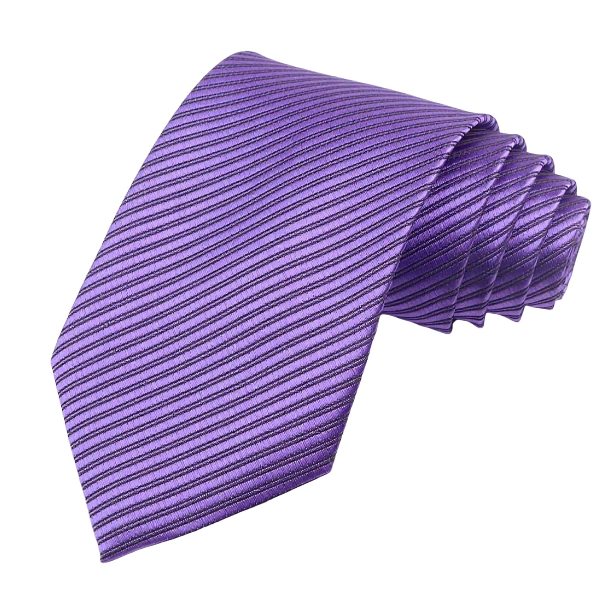 Purple Black Striped Necktie