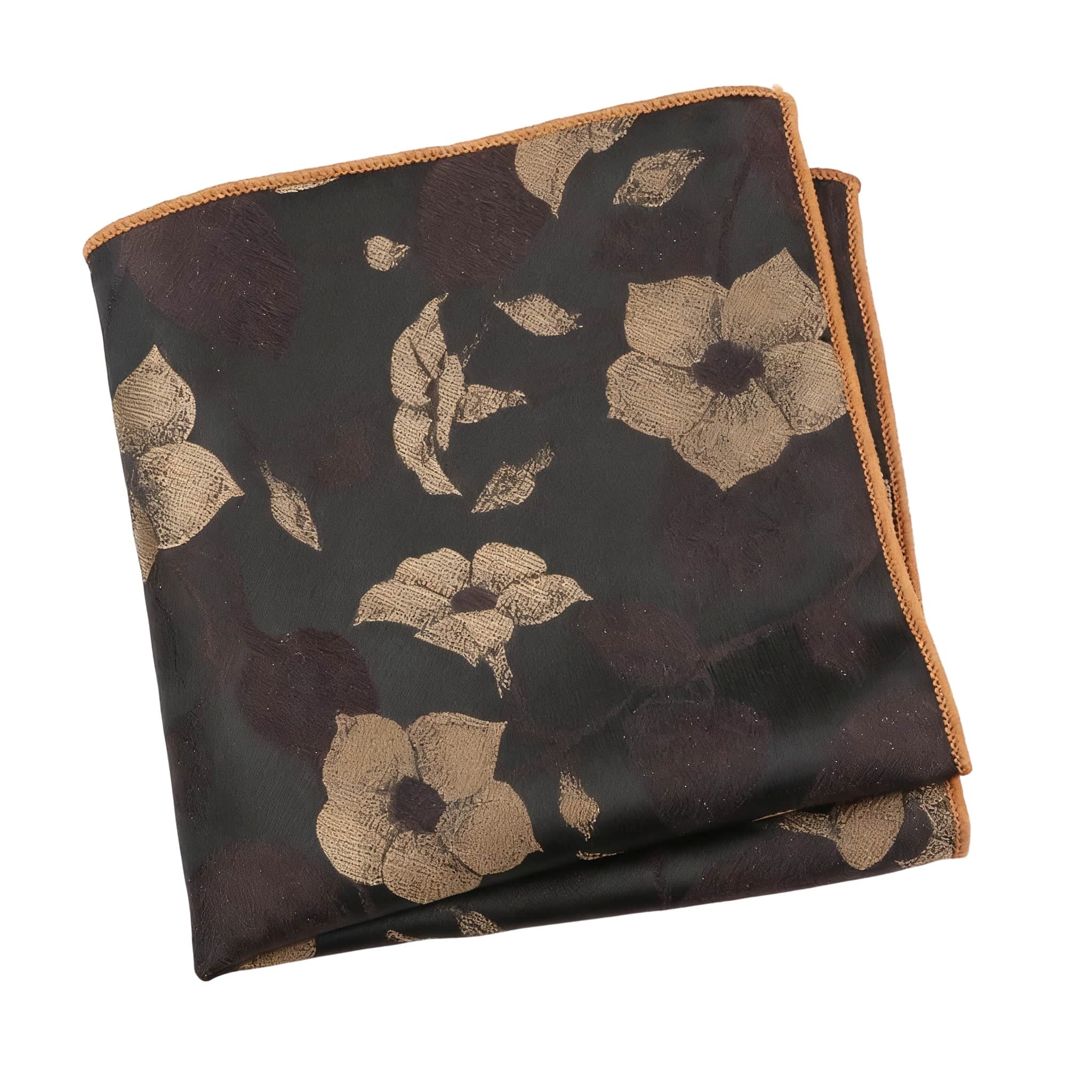 Black Gold Floral Pocket Square