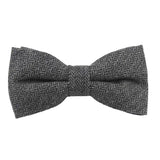 Dark Gray Herringbone Bow Tie
