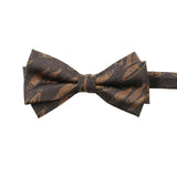 Dark Brown Gold Fish Bowtie