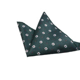 Green White Floral Pocket Square