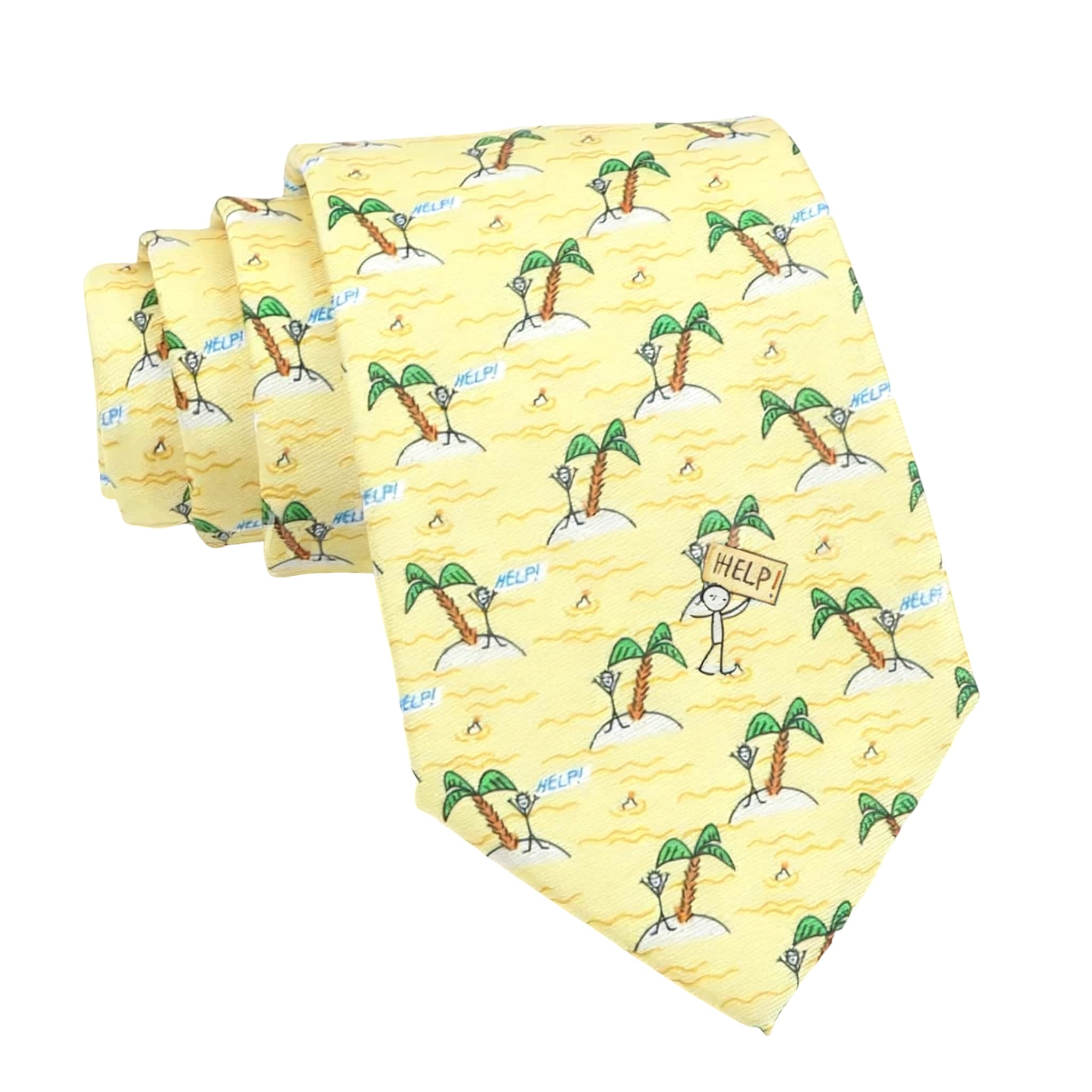 Yellow Green Palm Tree Necktie