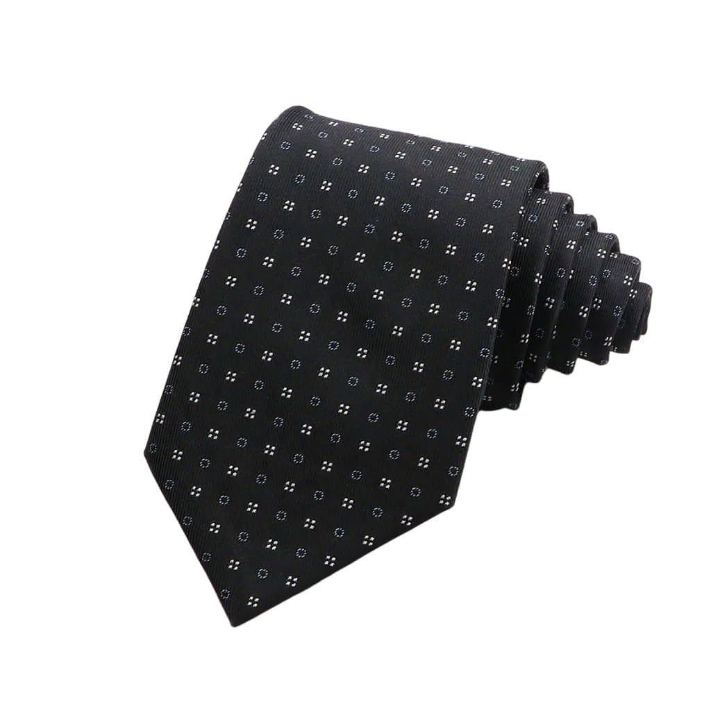 Black White Dotted Necktie