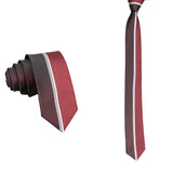 Maroon White Striped Necktie